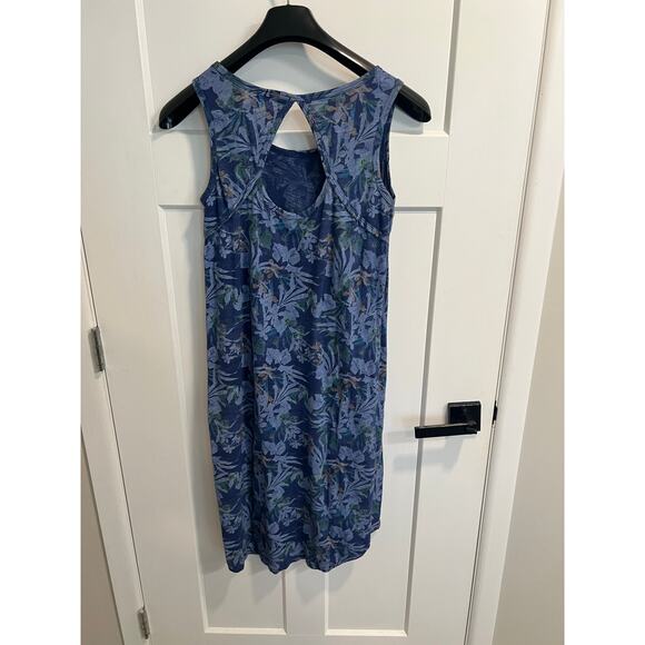 Fresh Produce Sleeveless Cotton Midi Dress Blue Tropical Pattern Boho Size XS - Picture 6 of 12